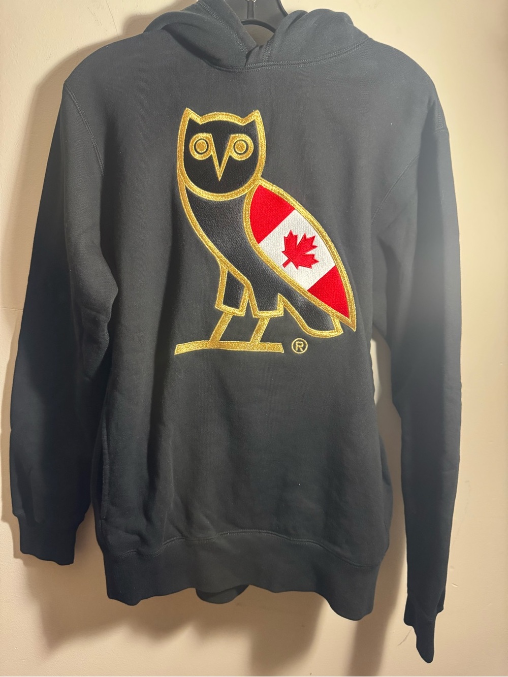 OVO Canada OG Owl Hoodie Men Medium Black Exclusive Streetwear Pullover